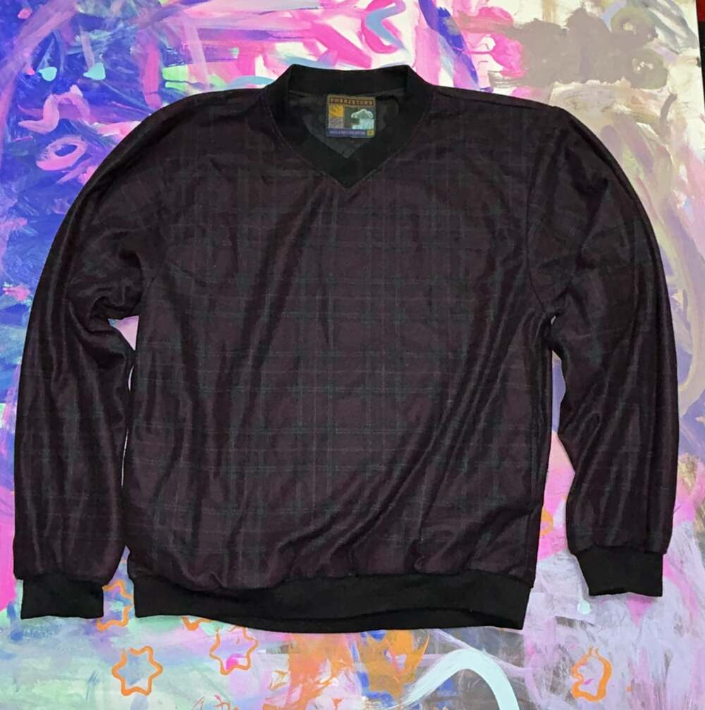 Forrester's Vintage Plaid V-Neck Golf Windbreaker Pullover Size S